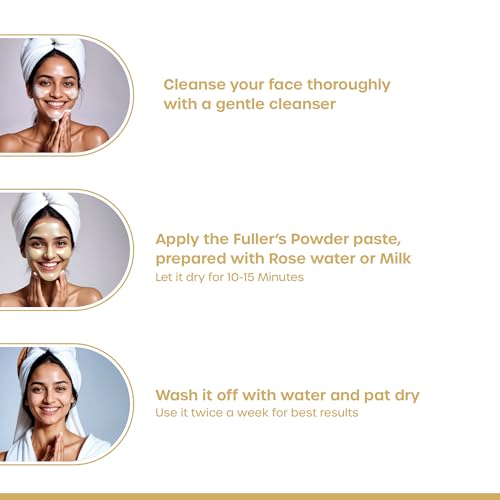 Fuller's Earth Powder for Face, Skin and Hair, Pure & Natural, Multani Mitti, Chemical Free 3.5 Oz | 100 g Pack