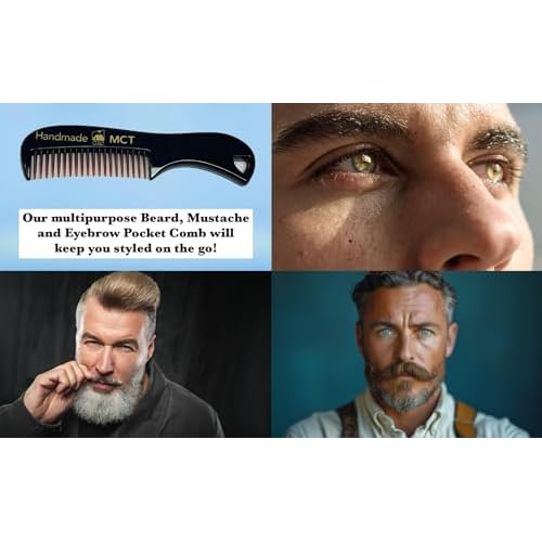 G.B.S Beard Brush & Beard Comb Set with Mustache Comb, Natural Boar Bristle Brush, Wood Fine Tooth Comb, Natural Beard Oil, Hair Styling Comb 5 Pc Grooming Kit For Men