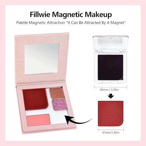 Blush Palette Duo ? Cream & Powder Blush Set in Deep Red, Long-Wearing & Moisturizing, Easy to Blend, Radiant Coverage for Cheeks, Eyes & Lips, Magnetic Palette Compatible (2-Pack, Maple Crush)