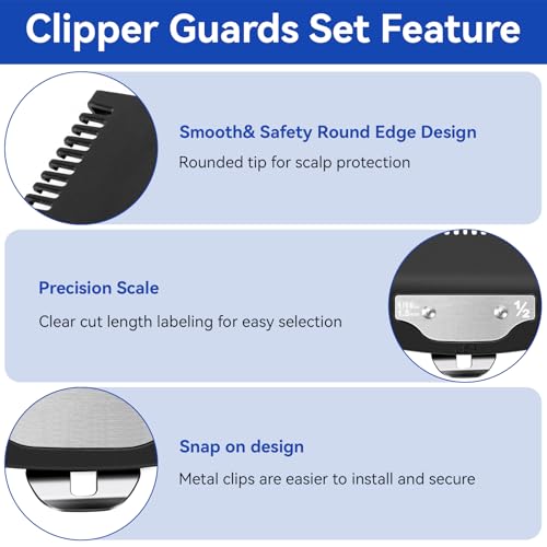 Replacement for Wahl Clipper Guards Set, Compatible with Wahl 1/2 Clipper Guard, 1/16"1.5mm Metal Hair Clipper Guards Set for Professional Stylists and Barbers(3 pack)
