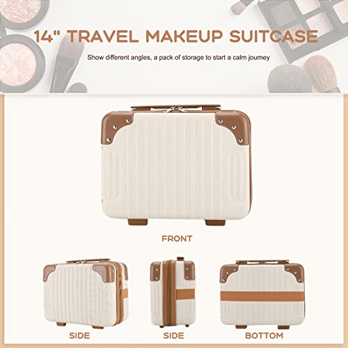 Hard Shell Beauty Case 30 * 15 * 22cm, Portable Waterproof Cosmetic Case with Elastic Band and Zipper, ABS Makeup Travel Case for Women Girl for Lipstick Skin Care