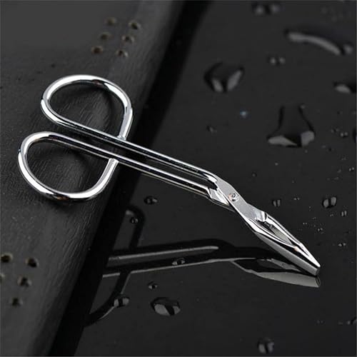 Silver Stainless Steel Eyebrow Scissors Tweezers,Elbow Pliers Clip Scissors,Flat Tip Tweezers Hair Plucker Hair Removal, Shave and Hair Removal for Women and Men Facial Hair