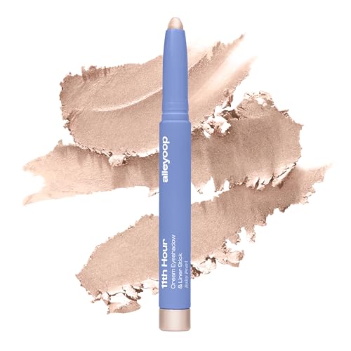 ALLEYOOP 11th Hour Waterproof Cream Eyeshadow Stick ? Long-Lasting Eye Shadow Pencil & Eyeliner, Cream to Powder Stick & Highlighter ? Smudge-Proof Eyeshadow Shimmer, Champagne Shimmer
