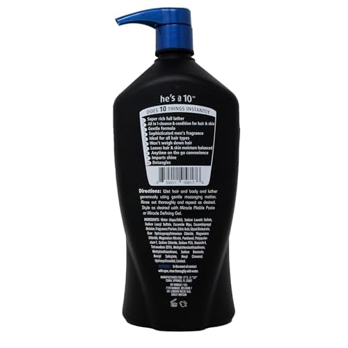 It's a 10 Haircare He's a 10 Miracle 3-IN-1 Shampoo, Conditioner & Body Wash 1 Liter