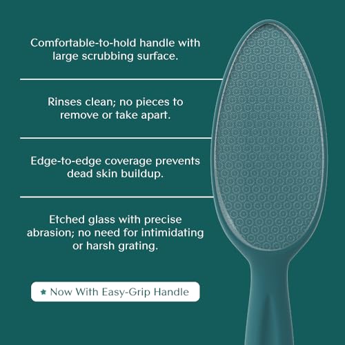 Bare August Glass Foot File, Heel Socks & Foot Scrub Bundle for Dry, Cracked Feet