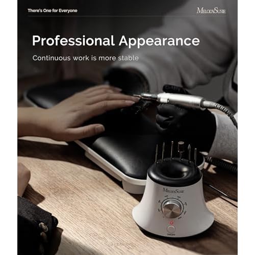 MelodySusie Multifunctional Desktop Nail Drill with Foot Pedal, SC320I 30000RPM E-File with Bit Holders & Elegant Design for Manicure Trimming, Shaping & Gel Removal, Ideal for Nail Artists & Home Use