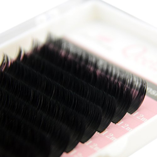 Ellipse Eyelash Extension 0.15 C Curl 8-13mm Mixed Tray Flat Eyelashes False Mink Individual Eyelash Extension Professional Salon Used by Qeelasee (C, 16/17/18)