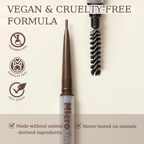 MicroFine Precision Brow Pencil, Ultra-Fine 1.2mm Tip, Buildable Natural Color, Smudge-Resistant Long-Wear, Vegan & Cruelty-Free Brow Definer (03 Dark Brown, 0.0016 oz/45mg£¨pack of 1£©)