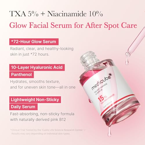 medicube Ultimate Clear Glass Skin Serum Duo: TXA + Niacinamide 15% Glow Facial Serum and PDRN Pink Peptide Serum for Uneven Skin Tone and Texture | Korean Skincare, Valentines Day Gifts for Her