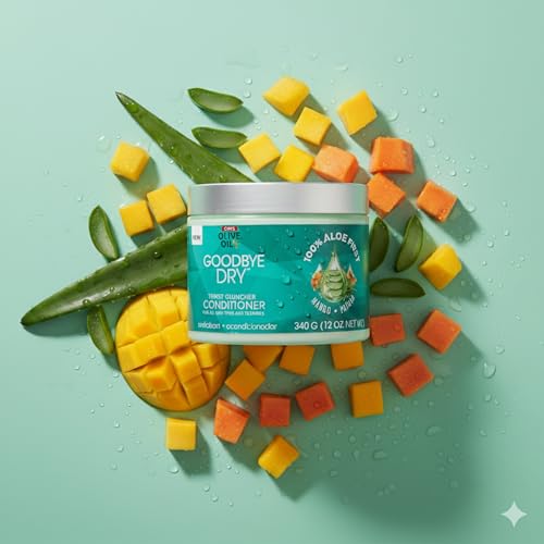 ORS Olive Oil Goodbye Dry Thirst Quencher Conditioner with Aloe, Mango & Papaya, Moisturizes & Softnes for all Hair Types and Textures 12 Ounces (2)