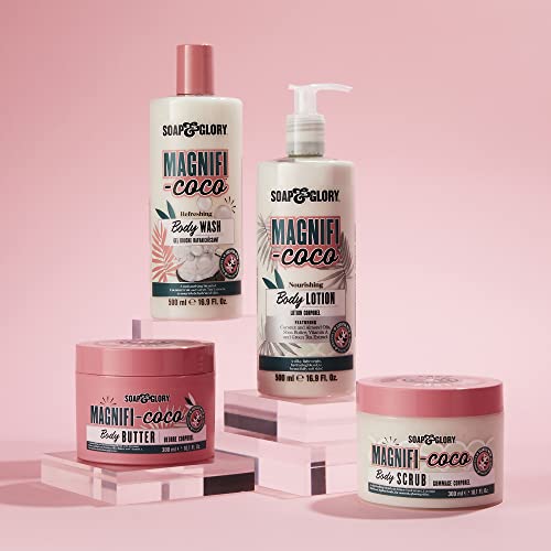 Soap & Glory Magnifi-Coco Body Lotion - Coconut Body Moisturizer with Vitamin A, Shea Butter & Rose Canina Fruit Oils - Rich Moisturizing Lotion for Dehydrated Skin (500ml) (Pack of 2)