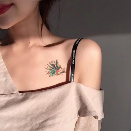 CARGEN Cool Classic Temporary Tattoos - Skull Sword Bird Rose Script Sailor Diamond Old School Traditional Realistic Temporary Tattoos Fake Tattoos Great for Adults Women Men Kids on Arm Leg Face