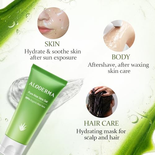 All Purpose Pure Aloe Vera Gels Set - 3 Pieces - 300g Aloe Vera Gel and 114g Aloe Vera Gel x 2pcs
