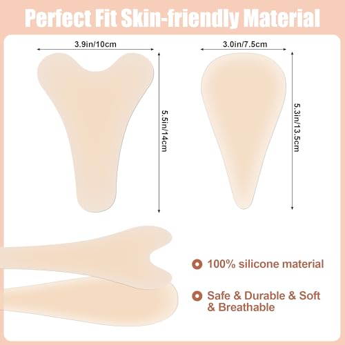Seamless Camel Toe Hider, Camel Toe Concealer with Complected & Transparent Reusable Silicone Cameltoe Concealer Versatile and Suitable for Daily Commutes (Skin tone+transparent, Y+drop-shaped)