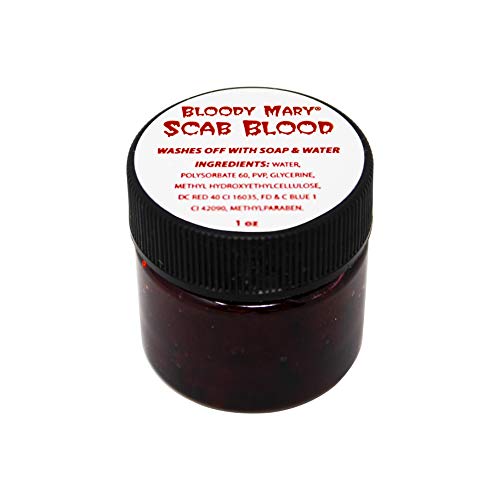 Bloody Mary Fake Scab Blood Make Up Body Paint - for Cosplay, Horror Costume, Theater Blood, Vampire Accessories, Scary Things - Skin Friendly Washable Looks Realistic Thick Blood