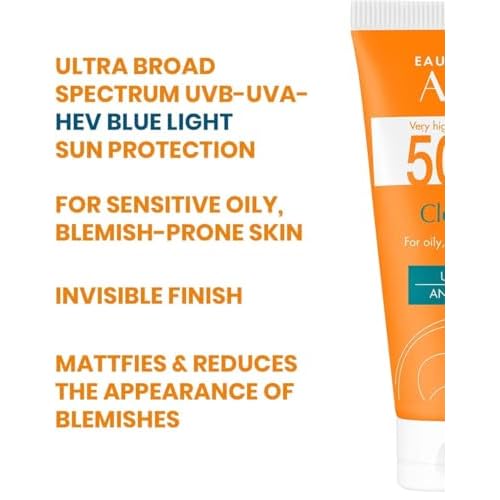 Clean Solaire SPF 50 Facial Sunscreen ? For Face and Neck, Oily and Acne-Prone Skin, Sebum-Regulating, Antioxidant Protection, Broad-Spectrum UVA/UVB, Non-comedogenic, Water Resistant, 1.7 Fl Oz