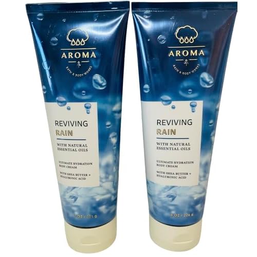 Bath & Body Works Reviving Rain Ultimate Hydration Body Cream 8 Ounces Pack of 2