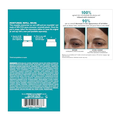 Peter Thomas Roth | Peptide Skinjection¢â Moisture Infusion Cream, Refillable Moisturizer, For Loss of Firmness and Elasticity, Fine Lines & Wrinkles, Dryness, 21 Amplified Peptides & Neuropeptides