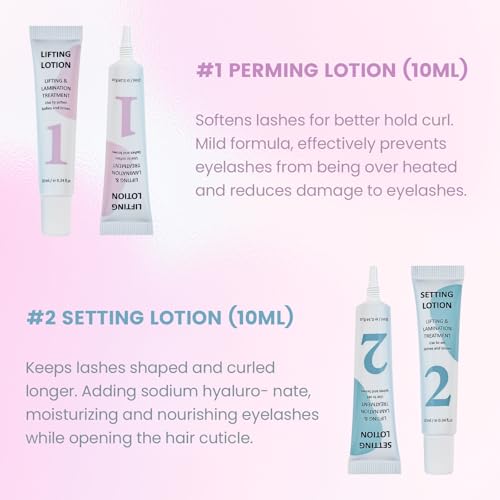 Lash Lifting & Fixing Lotion for DIY Lash Lift at Home Precision Slim-Tip Tube for Controlled, Waste-Free Application, Works with Lash Lift Pads or Tools