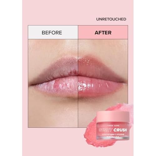 I DEW CARE Lip Scrub - Cushy Crush, 1.05 oz. + Green Pouch Bundle