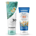 Badger Sport & Daily Sunscreen Bundle - SPF 40 Sport Mineral Sunscreen, SPF 30 Daily Mineral Sunscreen, Reef-Friendly Sunscreen with Zinc Oxide