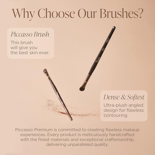 Piccasso 201 Nose Shading Brush ? Soft Hair Makeup Brush for Nose Shaper and Face Makeup, Small Angled Brush for Precise Contouring and Blending, Korean Professional Beauty Tool for Daily Use