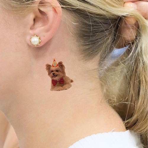 Dog Tattoos for Kids,60 Pcs Cute Pet Dog Puppy Themed Temporary Tattoo for Birthday Party Decorations Supplies Favors, Animal Fake Tattoo Stickers Q852