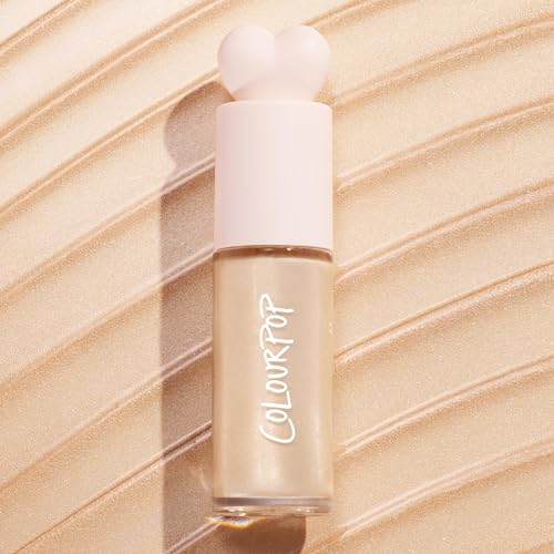 ColourPop Hi-Lite Dewy Liquid Highlighter - Ultra-Reflective Face & Body Illuminator - Glowy Summer Makeup with Hyaluronic Acid & Niacinamide for a Blendable Glow - Sugar Donut (0.38 oz)