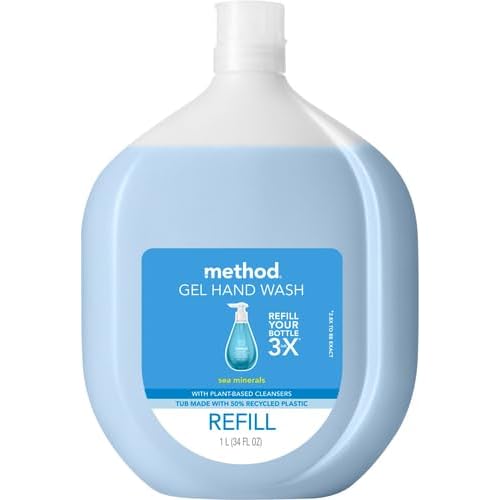 Method Gel Hand Soap Refill, Sea Minerals, Biodegradable Formula, 34 Fl Oz (Pack of 2)