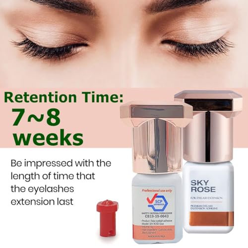 Sky Rose Glue Extremely Strong Eyelash Extension 5ml 2025 - Skillful and Fast Hand Professional Eyelash Extension Adhesive - 0.5s Fast Drying / 6-8 Weeks Long Retention time TUBeauty