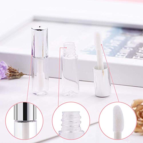 Yosoo 45Pcs Reusable Lipstick Bottle, 1.2ML Empty Lip Gloss Tubes Clear Mini Handmade Containers for Lip Balm DIY Cosmetic Storage Travel Use