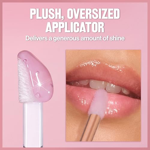 Revlon Super Lustrous Glimmer Lip Oil, Moisturizing & Tinted, Shiny Finish, Made with Plant-Based Squalane, 001 Candy Hearts, 0.13 fl oz