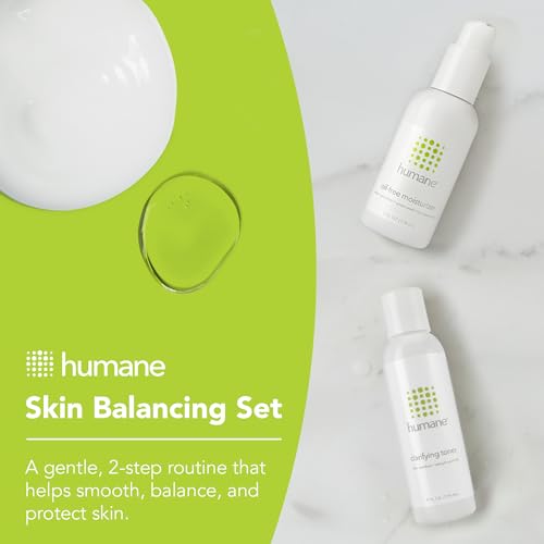 Humane Clarifying Toner and Oil-Free Moisturizer Bundle - Acne Treatment for All Skin Types