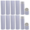 GreenWay 4oz / 115g Small Kraft Paper Shaker Tubes with Sifters & Lids - 10 Pack Biodegradable Containers for Powdered Cosmetics - Fully Compostable Spice Sifting Tubes ? White