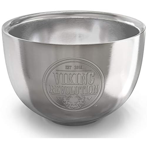 Viking Revolution Stainless Steel Shaving Soap Bowl- Shaving Mug for Shave Cream & Soap- Double Layer, Unbreakable Shaving Cup for Wet Shave 3.2" x 2.2"