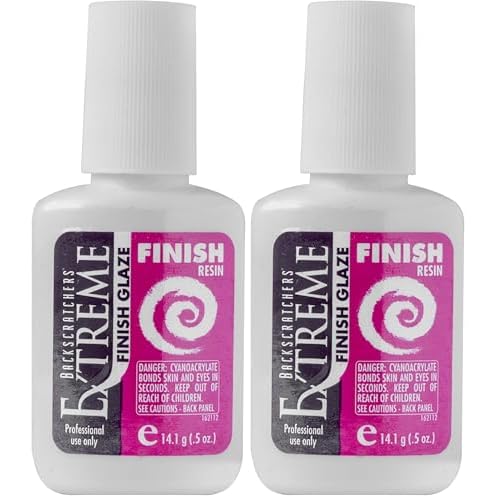 BACKSCRATCHERS Extreme Glaze - Coat Nails Resin for Acrylic Dipping Powder - Quick Dry Artificial Nail Tips Adhesive (Finish Glaze) (Pack of 2)