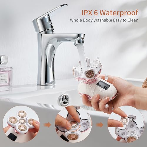 Women's Electric Razors for Women Legs Pubic Facial Hair Removal 2 in 1 Womens Electric Shaver for Women,Bikini Trimmer for Lady,Waterproof (5D)