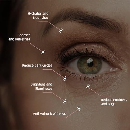 RWT 5% Caffeine Eye Serum & Under Eye Roller Cream for Dark Circles and Puffiness Eye Care Eye Roller Serum with 360¡Æ Massage Ball Eye Treatment Serum for Women