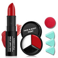 Halloween Joker Clown Makeup Kit, White Black Red Face Body Paint with Red Clown Nose, Professional Halloween SFX Cosplay Makeup Kit for Adults
