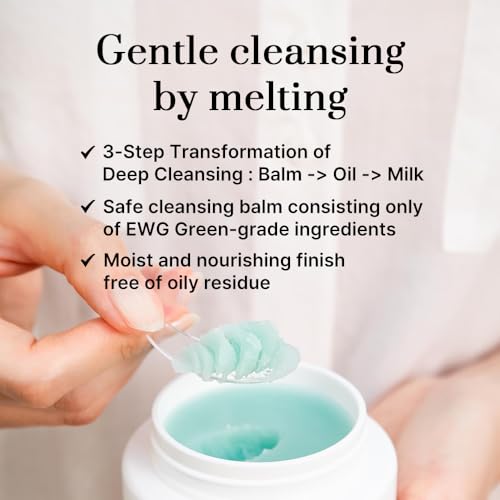 [3W8L] Pure Deep Cleansing Balm 3.38 oz | Makeup remover balm | Korean Skin care | Vegan Pore cleanser | Natural Deep Cleansing Balm for Sensitive & Dry skin