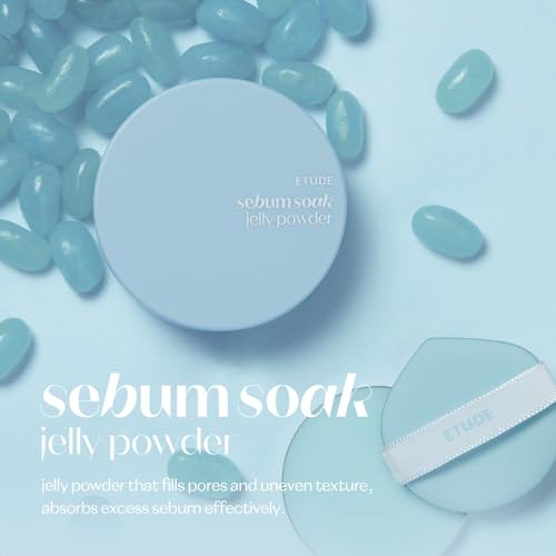 ETUDE Sebum Soak Jelly Pressed Powder makeup setting powder oil control, matte finish for oily and combination skins