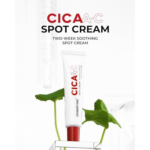 DERMAFIRM Cica AC Spot Cream - Centella Asiatica Hydrating Cream for Face - Age Defying Korean Beauty Acne Care Niacinamide Zit Face Moisturizer for Dry Sensitive Skin 0.53 oz