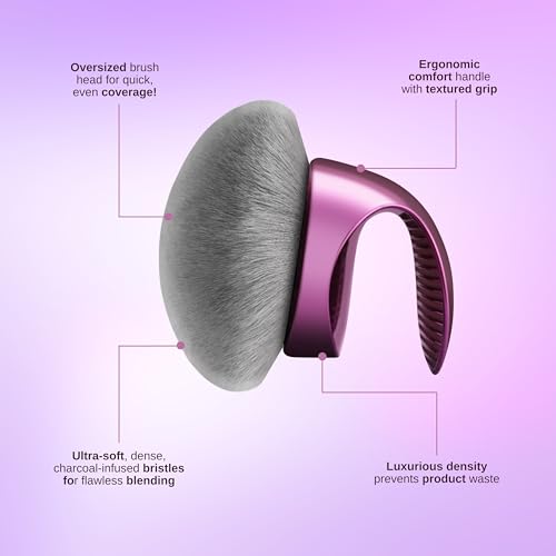 Body Makeup Brush ? Extra Large Kabuki Applicator for Self Tanner, Bronzer & Foundation ? Flawless, Streak-Free Airbrushed Finish ? Vegan, Charcoal-Infused Bristles