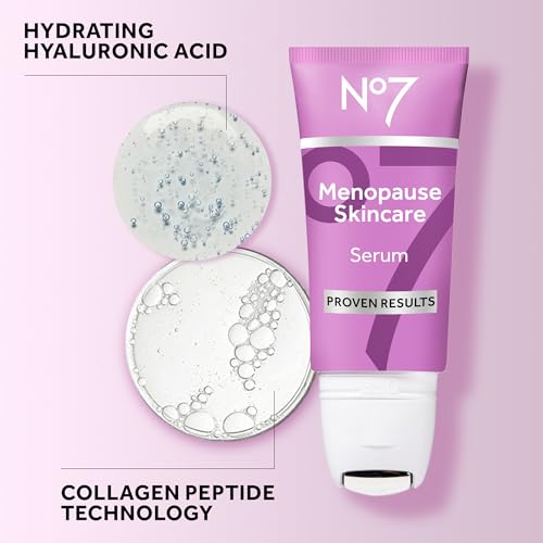 No7 Menopause Skincare Instant Radiance Serum ? Hydrating Facial Serum with Hyaluronic Acid + Collagen Peptides for Firmer, Healthier Looking Skin ? With Cooling Applicator (30ml)