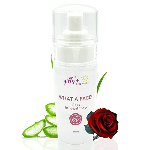 Made in USA ? Gilly¡¯s Organics Natural Rose Water Facial Toner Spray with Aloe Extract ? Hydrating & Calming Mist for All Skin Types ? 3 fl oz