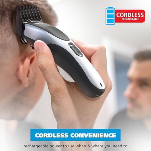 Wahl Clippers Home Pro Cordless Rechargeable Hair Clippers for Men with Precision Haircutting Blades & Secure Snap-N-Lock Attachment Guards ? Model 3028835