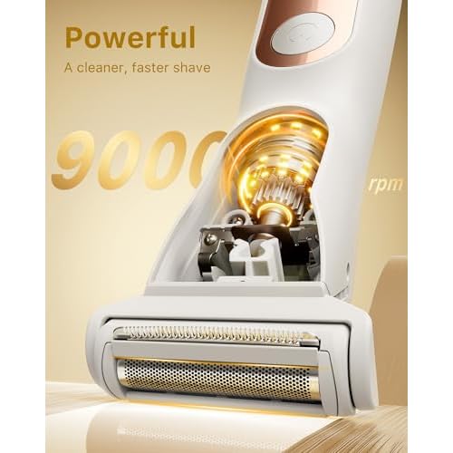 Women¡¯s 2-in-1 Body Grooming Kit, Electric Bikini Trimmer & Shaver for Women, Wet/Dry Use, LED Light, Anti-Slip Grip, USB Rechargeable Cordless Hair Removal for Face, Legs, Underarms & Intimate Areas