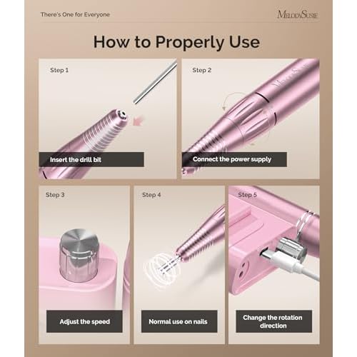 MelodySusie Professional Rechargeable Nail Drill 30000 RPM with MelodySusie 15ml No Wipe Top Coat