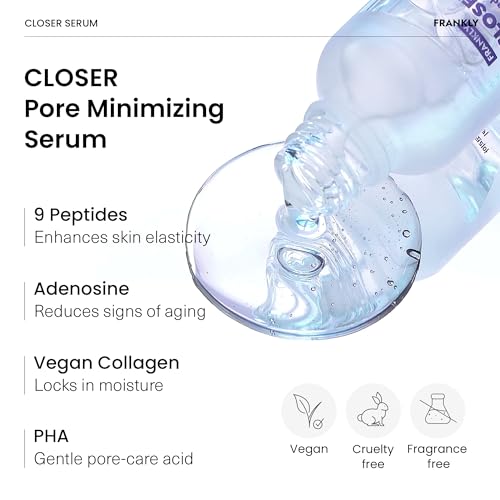FRANKLY Pore-Perfecting Duo: Closer Serum & AHA 8.05 Toner | Christmas Gifts | Pore Minimizer, Anti-Aging, Glycolic Acid & Peptide Formula | Smooth Texture & Radiance | Korean Skincare Set