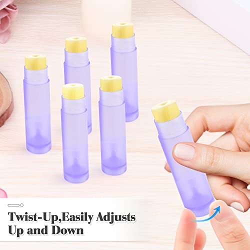 50 Pcs 5.5g Twist-up Lip Balm Tubes,Empty Plastic Lip Gloss Balm Containers Rotatable Deodorant Containers for DIY Homemade Lipsticks, Chapsticks and Homemade Solid Perfume,Purple